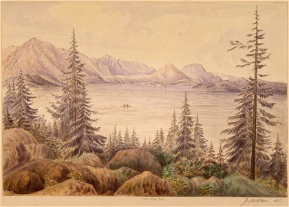 Kellispelm Lake or Pend'oreille Lake, from View Point near where Clarkes' Fork flows from the Lake, looking S.W.... - NARA - 305510