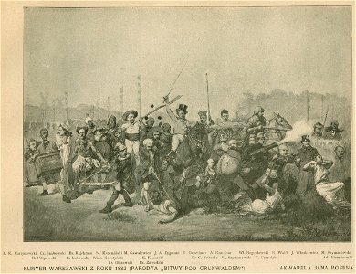 Kurier Warszawski z roku 1882 Parodia Bitwy pod Grunwaldem Akwarela Jana Rosena (76490)