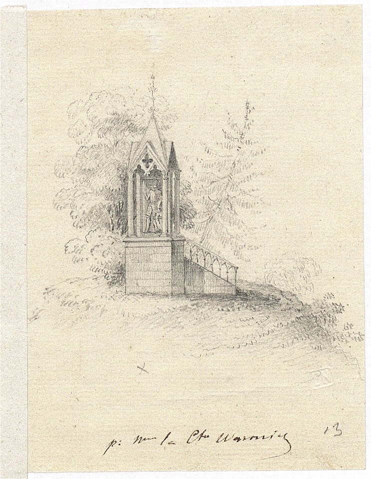 Kapliczka neogotycka z postacia rycerza ca 1820 (5758687)