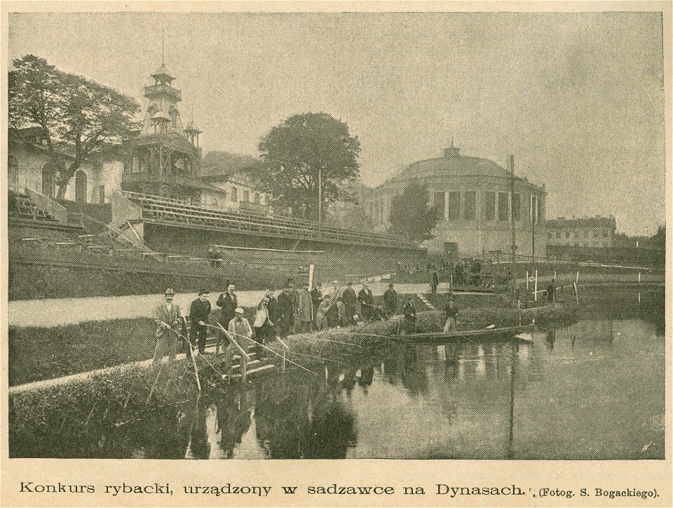 Konkurs rybacki urządzony w sadzawce na Dynasach fotogr. S. Bogackiego (81809)