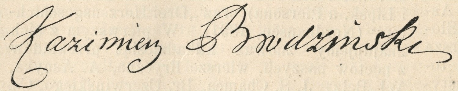 Kazimierz Brodziński signature. Free illustration for personal and commercial use.