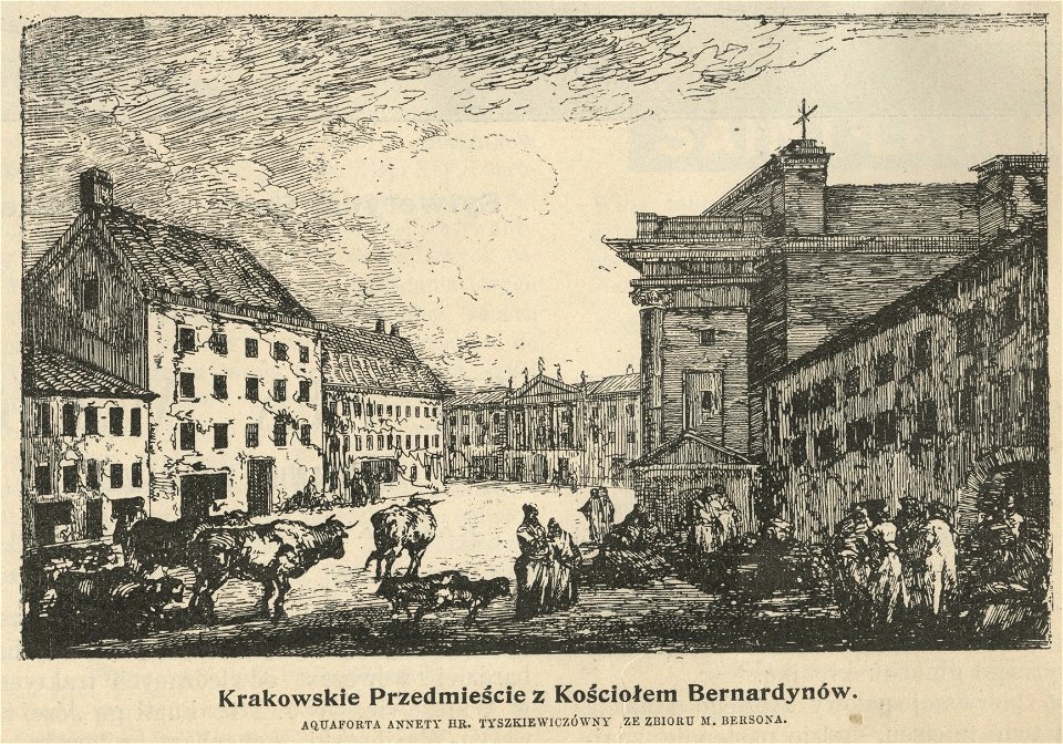 Krakowskie Przedmieście z kościołem Bernardynów (61555)