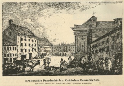 Krakowskie Przedmieście z kościołem Bernardynów (61555)