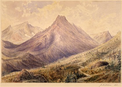 Looking W. toward summit Kishenehn Pass left hand peak bears S. 10. W - NARA - 305542