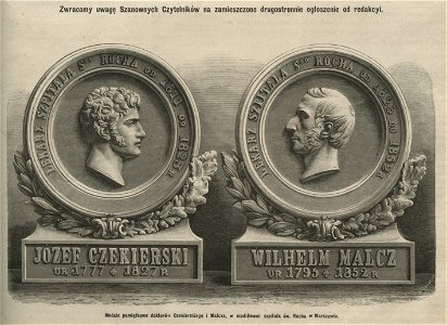 Medale pamiątkowe doktorów Czekierskiego i Malcza, w modlitewni szpitala św. Rocha w Warszawie (58562). Free illustration for personal and commercial use.