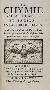 Marie Meurdrac 1687 Chymie Dames title page