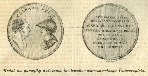 Medal na pamiątkę założenia Królewsko-Warszawskiego Uniwersytetu (43304)