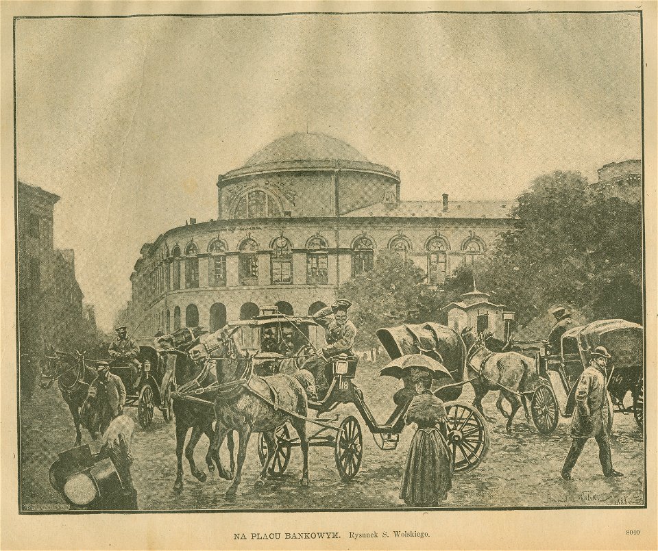 Na placu Bankowym Rysunek S. Wolskiego (77636)