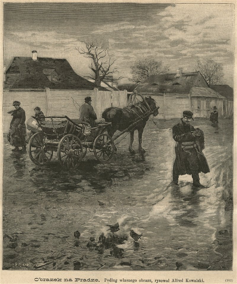 Obrazek na Pradze - (Podług własnego obrazu, rysował Alfred Kowalski) (58973)