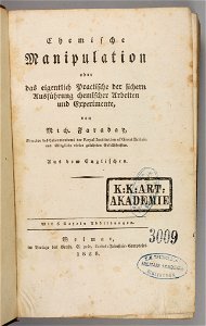 Michael Faraday 1828 Chemische Manipulation