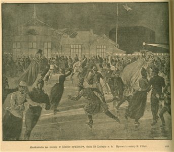Maskarada na lodzie w klubie Cyklistów dnia 15 lutego r. b. Rysował z natury K. Pillati (77850)