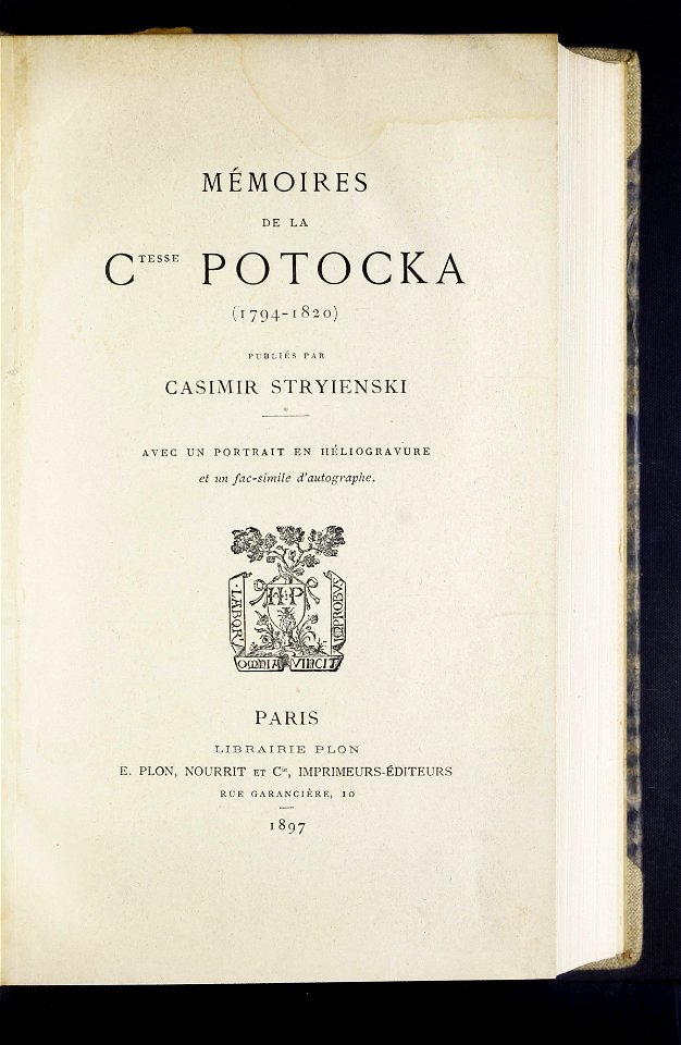 Memoires de la comtesse de Potocka - (1794-1820) 1897 (115790148)