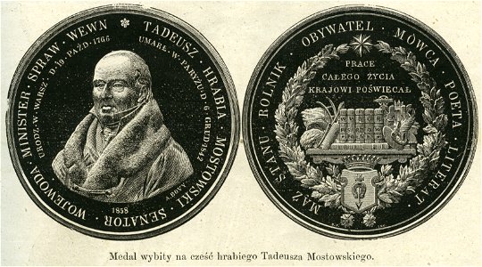 Medal wybity na cześć hrabiego Tadeusza Mostowskiego (43501)