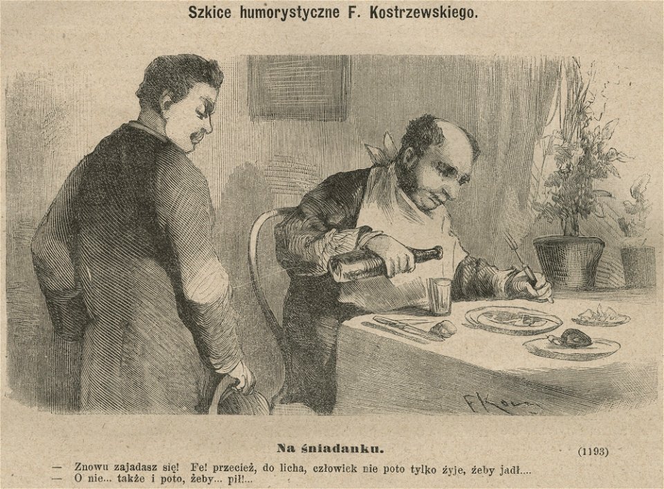 Na śniadanku Szkice humorystyczne F. Kostrzewskiego (58999)
