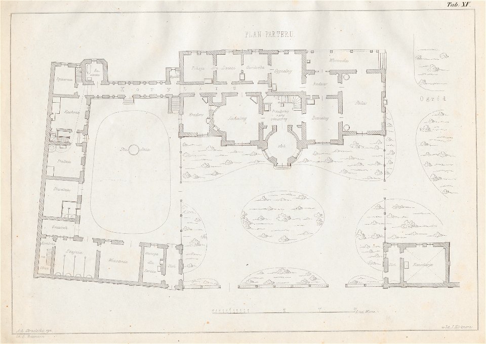 Pałacyk wystawiony w Warszawie za rogatkami Wolskimi pod Nr. 3084 Plan parteru (43860)