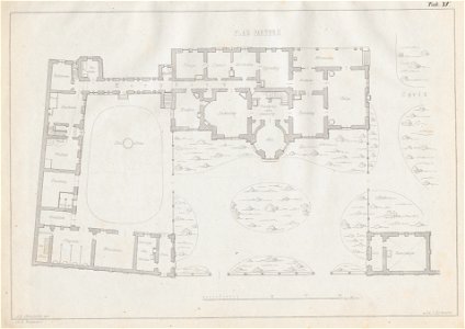 Pałacyk wystawiony w Warszawie za rogatkami Wolskimi pod Nr. 3084 Plan parteru (43860)