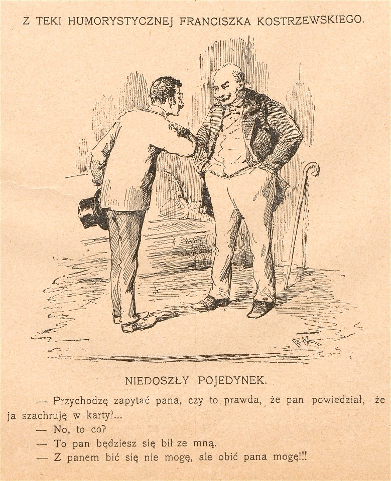 Niedoszły pojedynek - Z teki humorystycznej Franciszka Kostrzewskiego (68739)