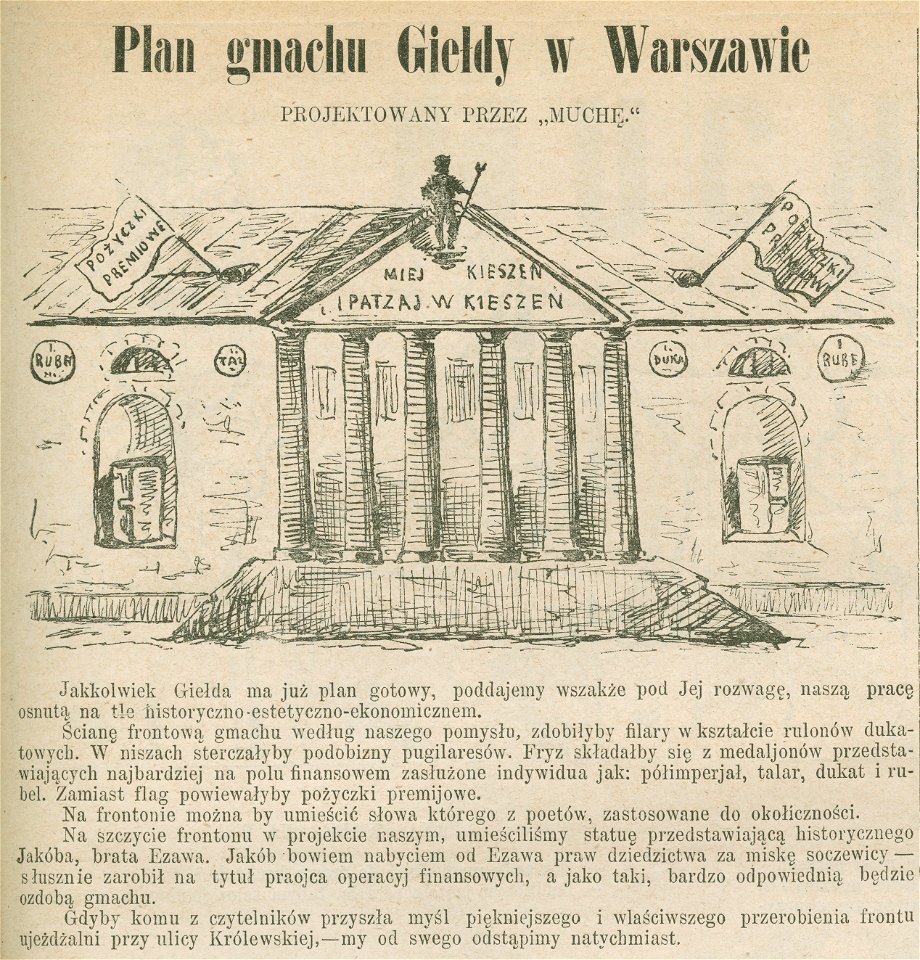 Plan gmachu Giełdy w Warszawie projektowany przez Muchę (72545)