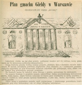 Plan gmachu Giełdy w Warszawie projektowany przez Muchę (72545). Free illustration for personal and commercial use.
