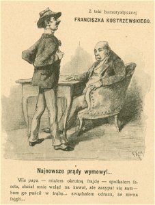 Najnowsze prądy wymowy Z teki humorystycznej Franciszka Kostrzewskiego (80043)