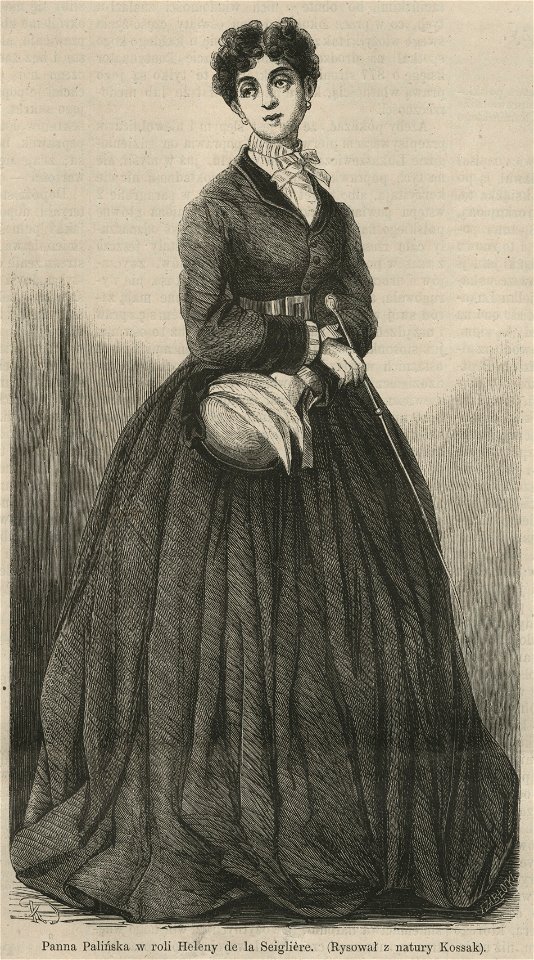 Panna Palińska w roli Heleny de la Seigliere, (Rysował z natury Kossak) (58096)