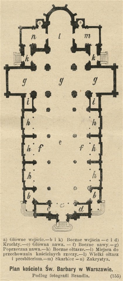 Plan kościoła Św. Barbary w Warszawie - (Podług fotografii Brandla) (58956)