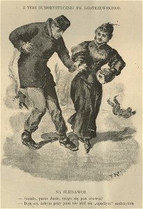 Na ślizgawce z teki humorystycznej Franciszka Kostrzewskiego (61811)
