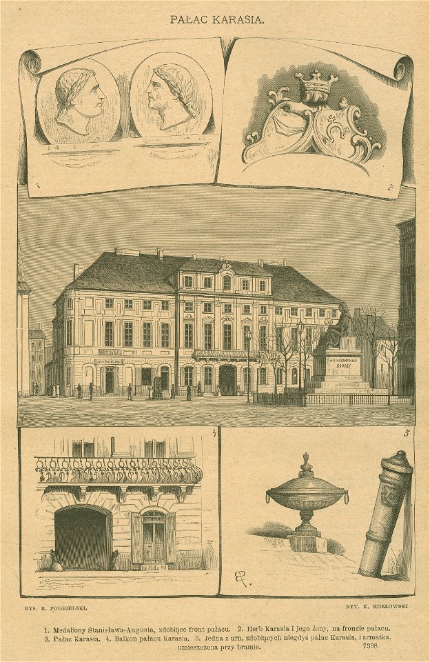 Pałac Karasia Rys. B. Podbielski Ryt. K. Kozłowski (77196)