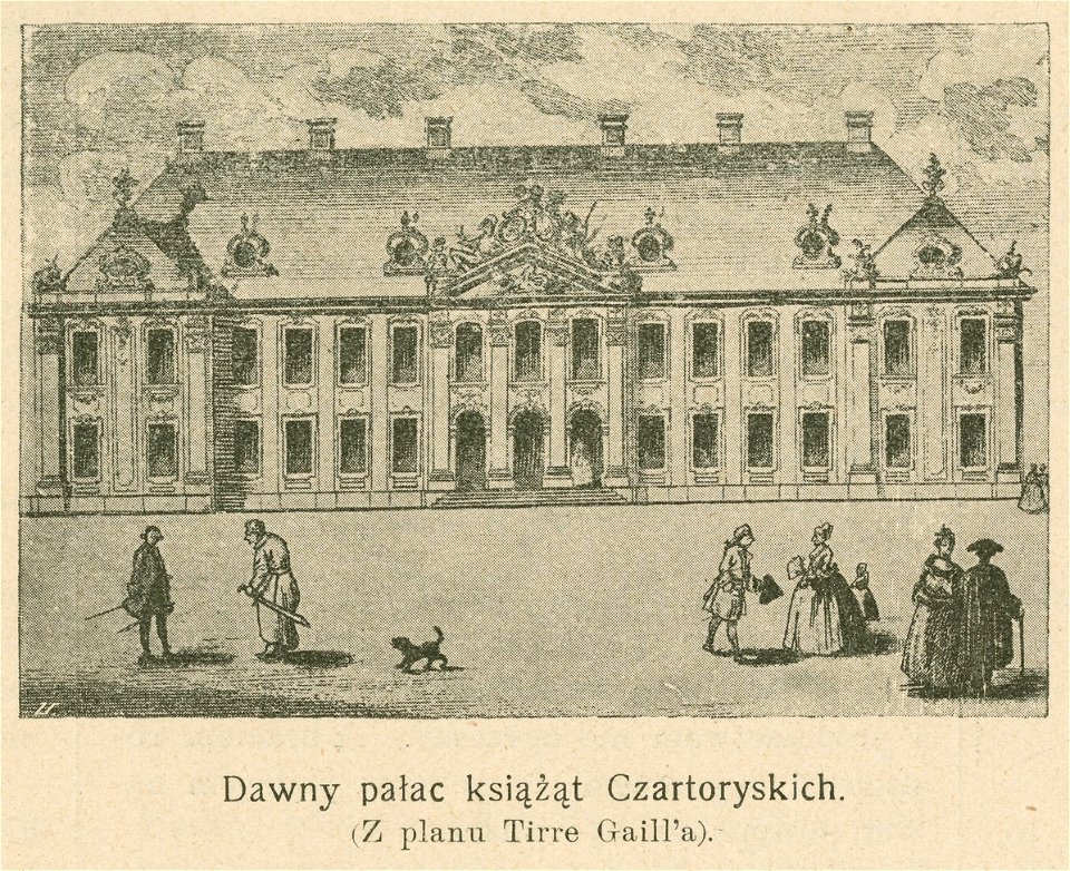 Pałac Paca Dawny Pałac książąt Czartoryskich z planu Tirre Gaill'a (79316)