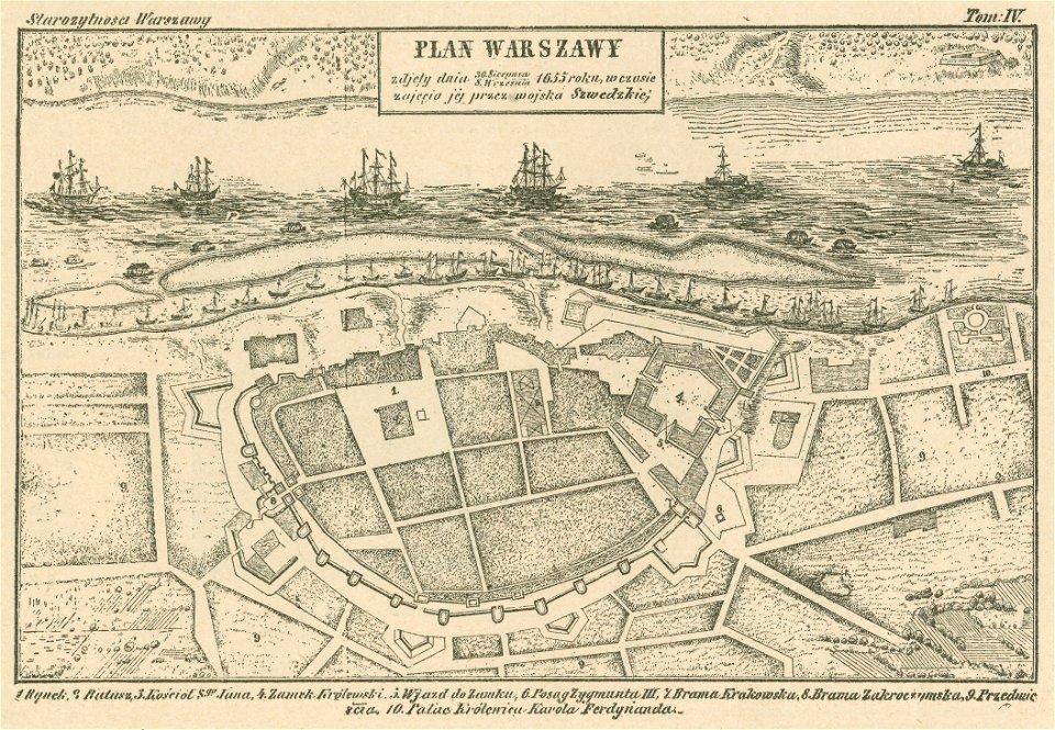Plan Warszawy zdjęty dnia 30 sierpnia 8 września 1655 roku w czasie zajęcia jej przez wojska szwedzkie (80828)