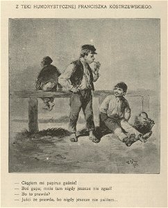 Palenie papierosów - Z teki humorystycznej Franciszka Kostrzewskiego (62877)