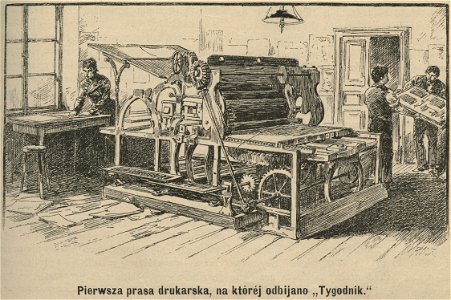 Pierwsza prasa drukarska, na której odbijano Tygodnik (59671)