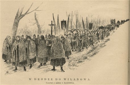 Pogrzeb ś. p. Augustowej hr. Potockiej - W drodze do Wilanowa - Rysował z natury J. Ryszkiewicz (59172)