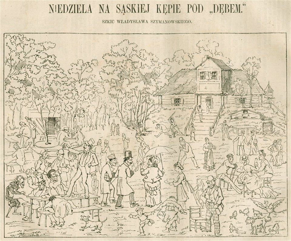 Niedziela na Saskiej Kępie pod Dębem - Szkic Władysława Szymanowskiego (72525)