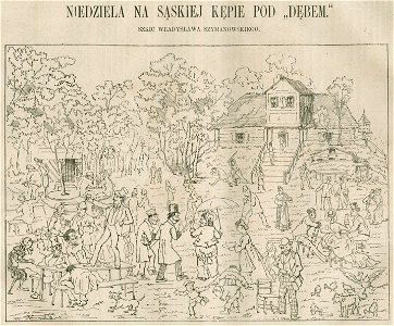 Niedziela na Saskiej Kępie pod Dębem - Szkic Władysława Szymanowskiego (72525)