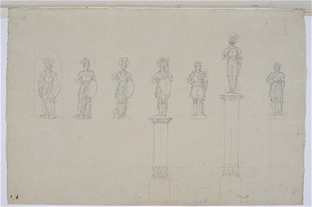 Pomnik rycerza, siedem wariantow posagu ca 1810 (650558)