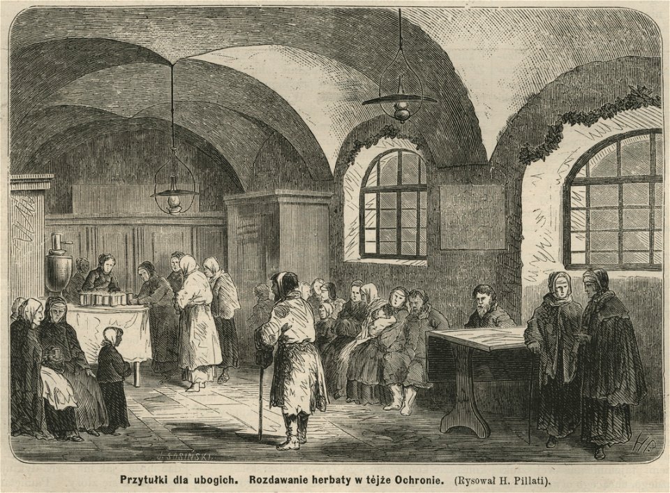 Przytułki dla ubogich. Rozdawanie herbaty w tejże ochronie (58221)