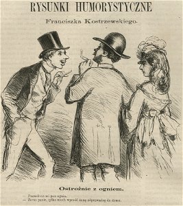 Ostrożnie z ogniem Rysunki humorystyczne Franciszka Kostrzewskiego (58547)