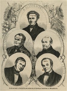 Profesorowie b. Instytutu Gospodarstwa Wiejskiego i Leśnictwa w Marymoncie - J. Bełza; K. Janczewski; W. Jastrzębowski; M. Oczapowski; E. Ostrowski. (58306)