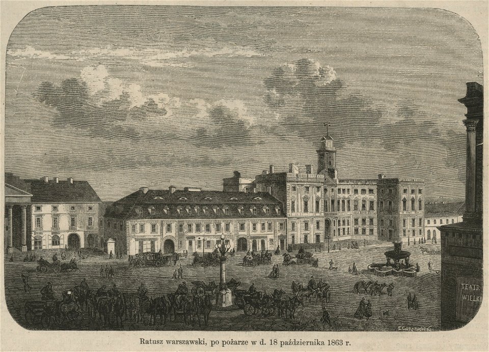 Ratusz warszawski po pożarze w d. 18 października 1863 r. (58097)