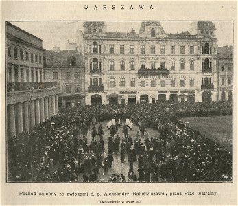 Pochód żałobny ze zwłokami ś.p. Aleksandry Rakiewiczowej, przez Plac Teatralny (52695)
