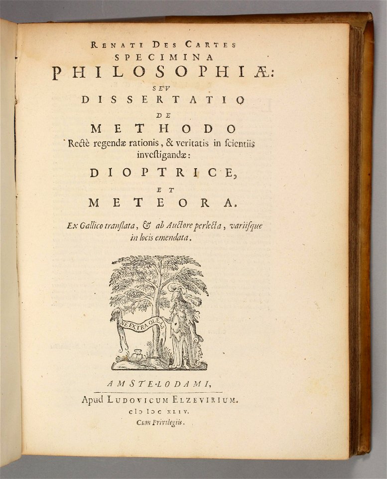 René Descartes 1644 Specimina philosophiae