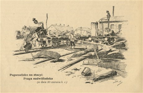 Pogorzelisko na stacji Praga nadwiślańska (w dniu 30 czerwca br.) 1897 (61486)