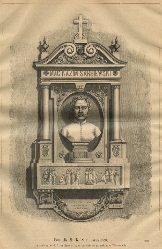 Pomnik M. K. Sarbiewskiego, odsłonięty w d. 5 lipca r.b. 1888 w kościele popijarskim (59410)
