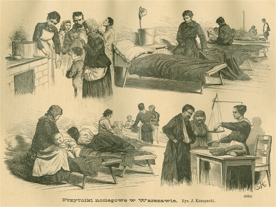 Przytułki noclegowe w Warszawie Rys. J. Konopacki (76773)