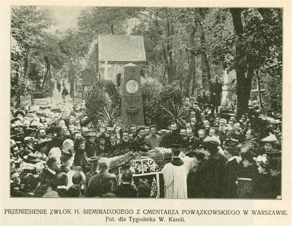 Przeniesienie zwłok H. Siemardzkiego z cmentarza Powązkowskiego w Warszawie Fot. dla Tygodnika W. Karoli (79014)