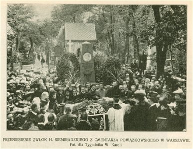 Przeniesienie zwłok H. Siemardzkiego z cmentarza Powązkowskiego w Warszawie Fot. dla Tygodnika W. Karoli (79014)