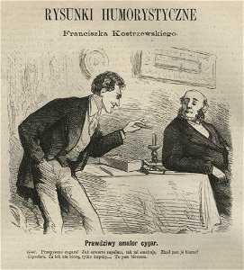 Prawdziwy amator cygar Rysunki humorystyczne Franciszka Kostrzewskiego (58618)