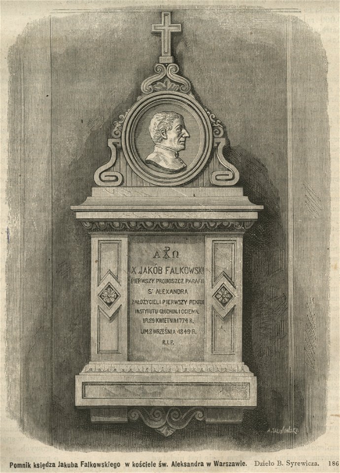 Pomnik księdza Jakuba Falkowskiego w kościele św. Aleksandra w Warszawie (58812)