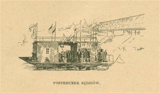 Regaty na Wiśle Posterunek sędziów Rysował z natury W. Sandecki (77881)